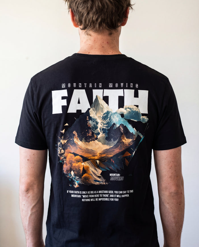Mountain moving Faith Shirt Backprint