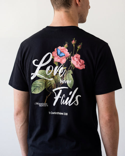 Love never fails Flower Shirt BackPrint