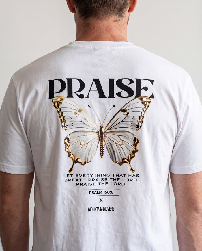 Praise the Lord Butterfly Shirt BackPrint