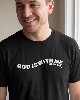 God is with me T-Shirt schwarz, Mountain Movers christliche Streetwear