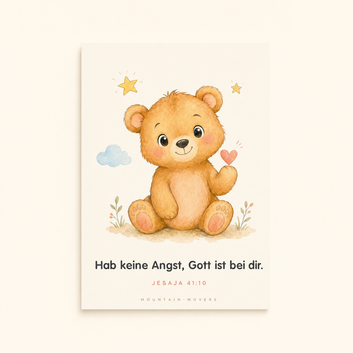 Wees Niet Bang, God Is Bij Jou, Beer Kinderposter A4