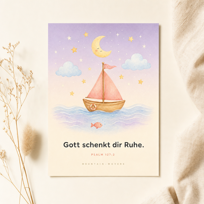 God Geeft Je Rust, Schip Kinderposter A4