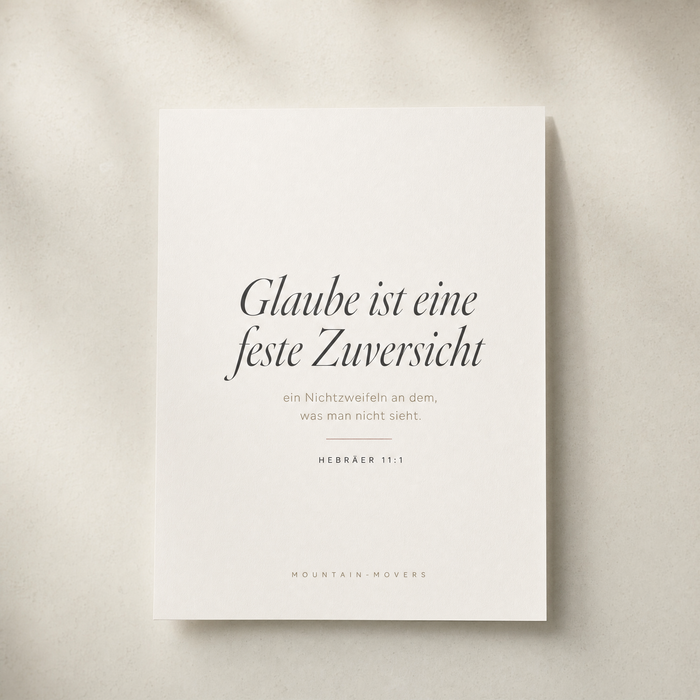 Glaube ist eine feste Zuversicht, Typografie Poster A4