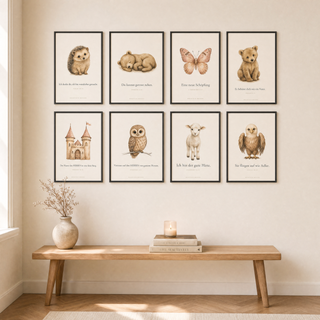 Christliches Kindertierposter Set, 8 Poster A4 mit Bibelversen, weitere Ansicht