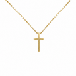 Minimalistische goldene Kreuzkette aus Edelstahl mit schlichtem Kreuz