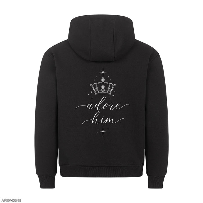Adore Him Christmas Hoodie Backprint