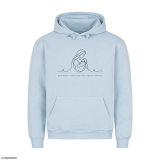 And Mary Treasured All These Things Christmas Hoodie Babyblau
