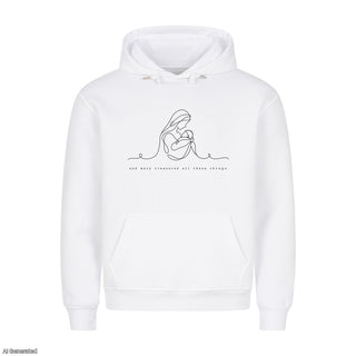 And Mary Treasured All These Things Christmas Hoodie Weiß