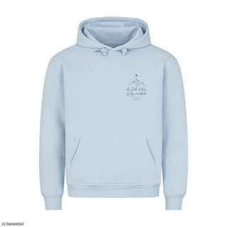 Bei Gott ist kein Ding unmöglich Christmas Hoodie Babyblau