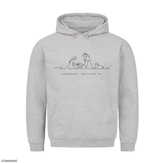 Emmanuel God With Us Christmas Hoodie Grau