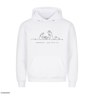 Emmanuel God With Us Christmas Hoodie Weiß