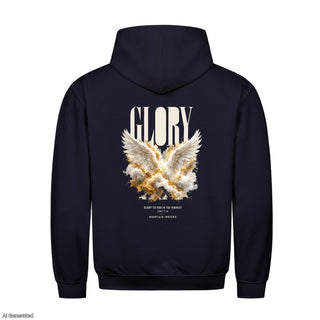 Glory to God in the Highest Christmas Hoodie Backprint Navy