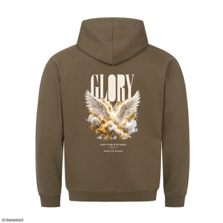 Glory to God in the Highest Christmas Hoodie Backprint Olive