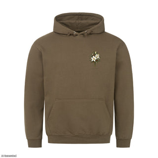 Glory to God Watercolor Christmas Hoodie Olive