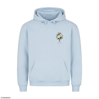 Glory to God Watercolor Christmas Hoodie Babyblau