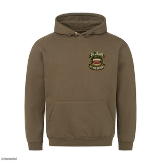 Go Jesus It's Your Birthday Christmas Hoodie Olive