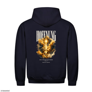 Hoffnung Euch ist heute der Heiland geboren Christmas Hoodie Backprint Navy