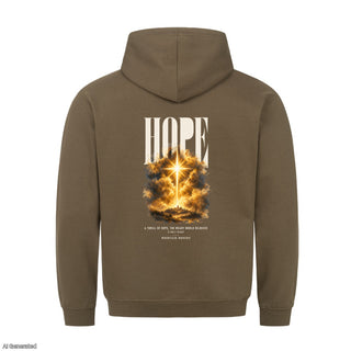 Hope Weary World Rejoices Christmas Hoodie Backprint Olive