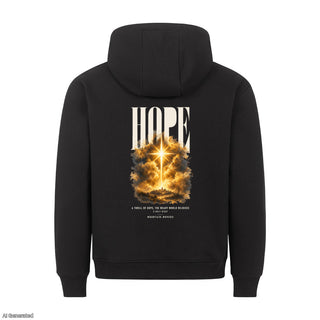 Hope Weary World Rejoices Christmas Hoodie Backprint Schwarz