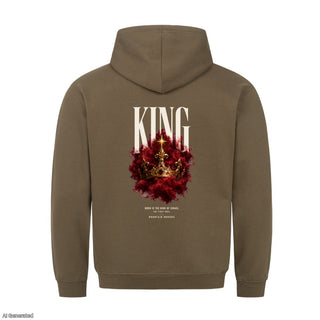 King Born Is the King of Israel Christmas Hoodie Backprint Olive