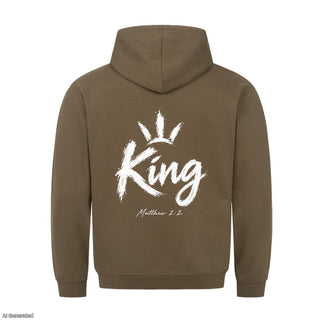 King Matthew 2:2 Christmas Hoodie Backprint Olive
