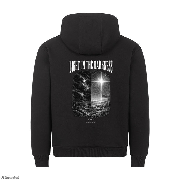 Light in the Darkness Christmas Hoodie Backprint