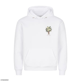 Love Came Down Watercolor Christmas Hoodie Weiß