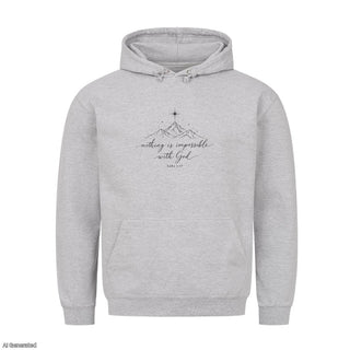 Nothing Is Impossible With God Christmas Hoodie Grau