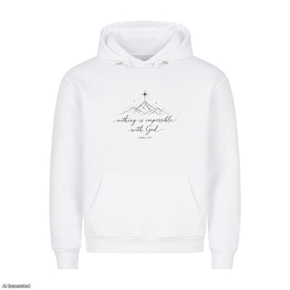 Nothing Is Impossible With God Christmas Hoodie Weiß
