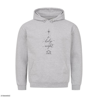 O Holy Night Christmas Hoodie Grau