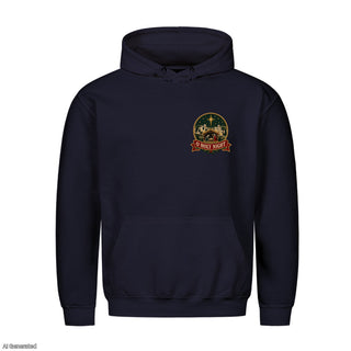 O Holy Night Stitch Christmas Hoodie Navy