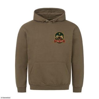 O Holy Night Stitch Christmas Hoodie Olive