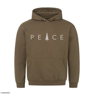 Peace Christmas Hoodie Olive