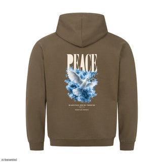 Peace on Earth Good Will Toward Men Christmas Hoodie Backprint Olive
