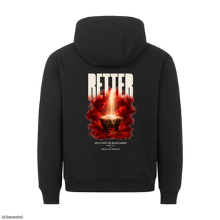 Retter Euch ist heute der Heiland geboren Christmas Hoodie Backprint Schwarz