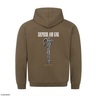 Shepherd and King Christmas Hoodie Backprint Olive