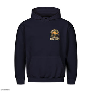 Silent Night Holy Night Christmas Hoodie Navy