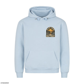 Silent Night Holy Night Christmas Hoodie Babyblau