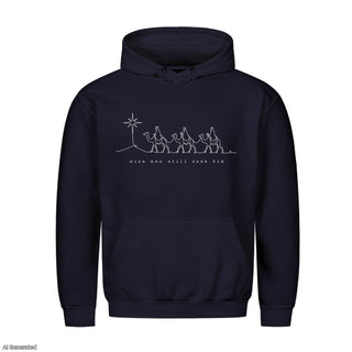 Wise Men Still Seek Him Christmas Hoodie Navy