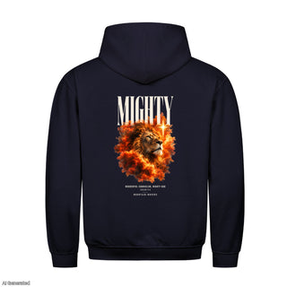 Wonderful Counselor Mighty God Christmas Hoodie Backprint Navy
