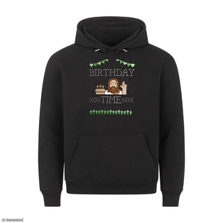 Birthday Time Christmas Hoodie Schwarz