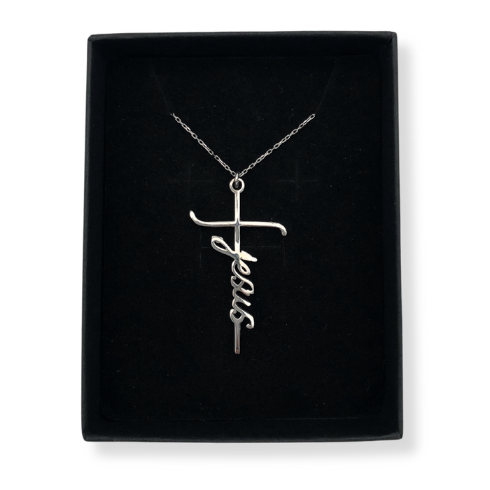 Jesus Cross Chain - 925 Sterling Silver