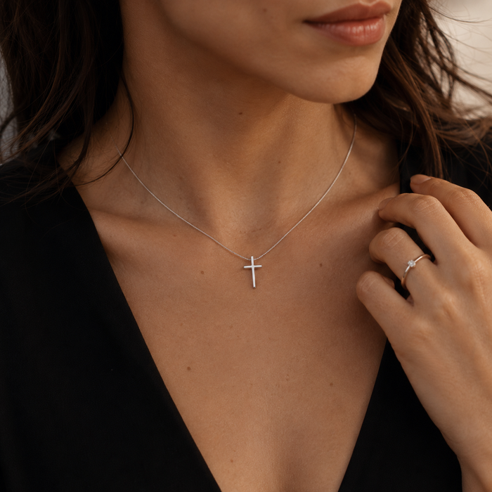 Minimalist 925 Silver Cross Necklace