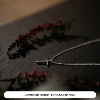 minimalistische 925 Silber Kreuzkette Variante, Mountain Movers christliches Design