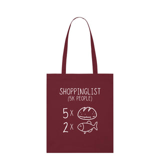 Shoppinglist Premium Tragetasche Light Tote Bag Burgunder