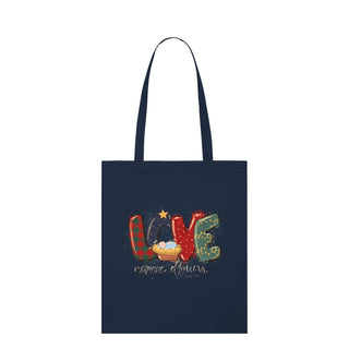 Love came down Christmas Tragetasche Light Tote Bag Navy