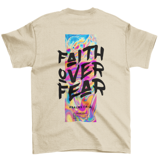 Faith over Fear Streetwear Shirt BackPrint Detailansicht, Mountain Movers christliche Streetwear