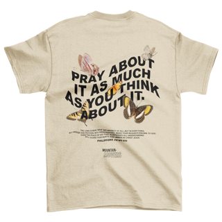 Pray About it Shirt BackPrint Detailansicht, Mountain Movers christliche Streetwear