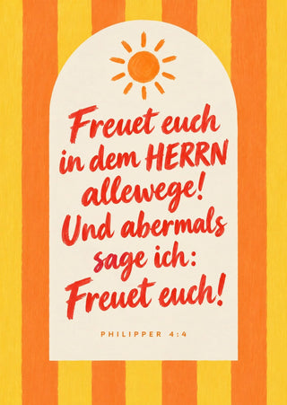 Freuet euch in dem Herrn allewege Postkarte Vorderseite, Mountain Movers