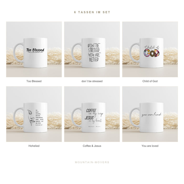 Bestseller Tassen-Set mit 6 christlichen Tassen